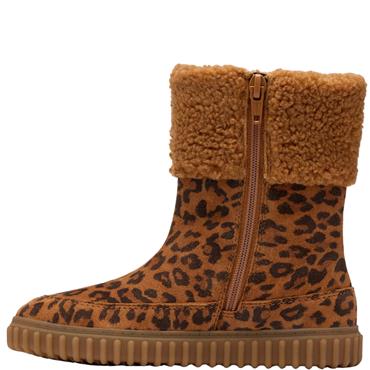 CLARKS GIRLS ANIMAL PRINT ZIP BOOT - LEOPARD ANIMAL PRINT